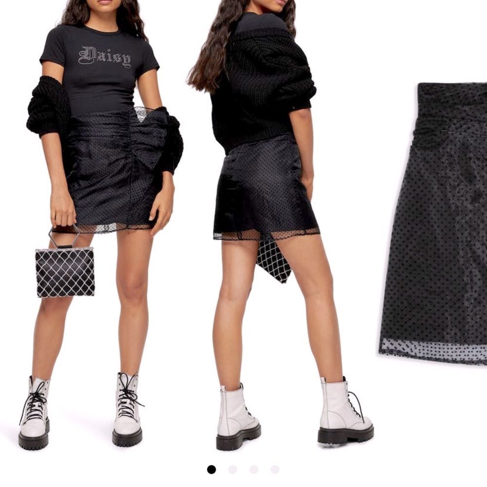 Topshop Organza Spot Mini Skirt